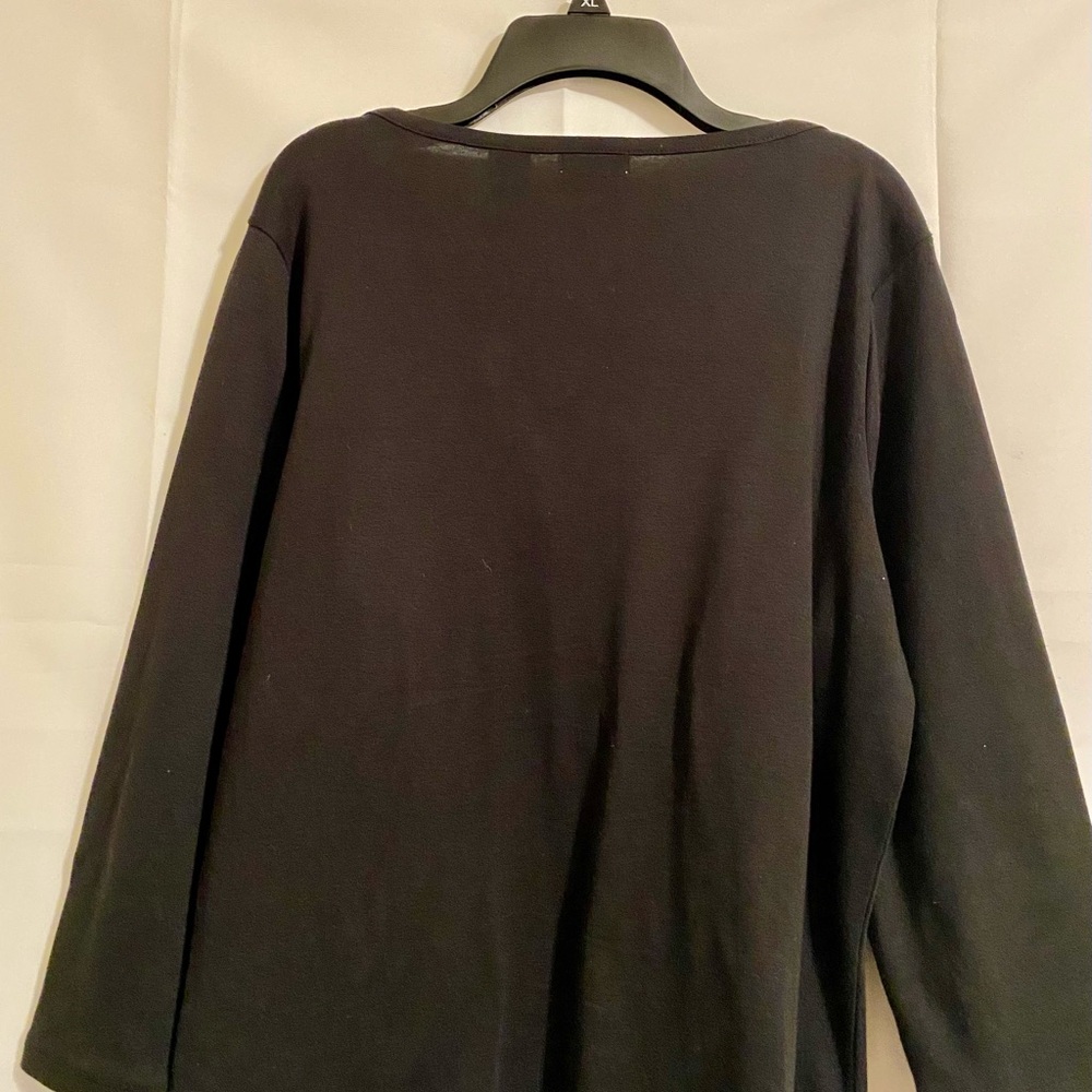 Liz & Co. Women's Black Long Sleeve Top XL - Picture 4 of 11